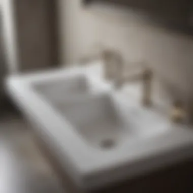 Stylish large sink featuring two faucets