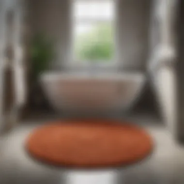 Variety of materials used in large round bath mats