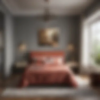 Color Choices for Expanding Perception in Small Spaces A harmonious color palette enhancing the perception of space in a bedroom