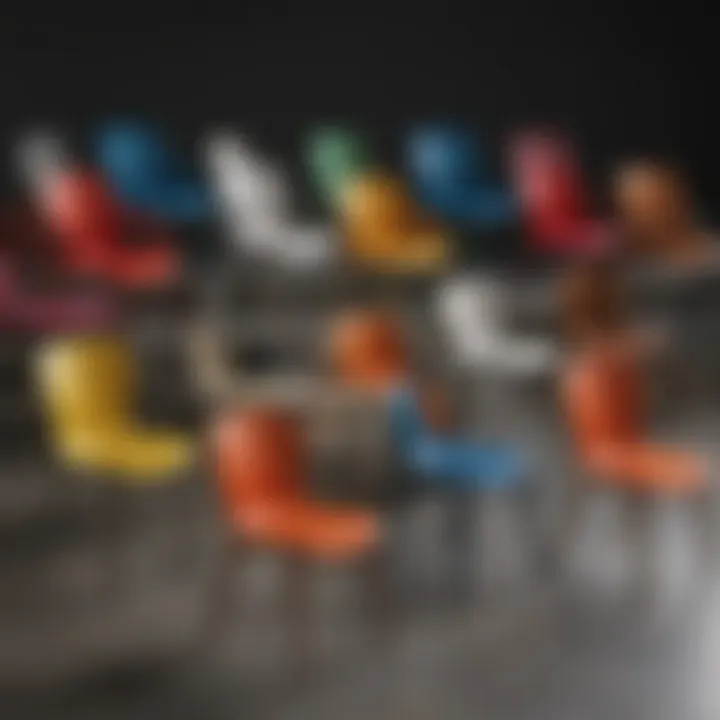 Variety of mini chairs in different materials and colors