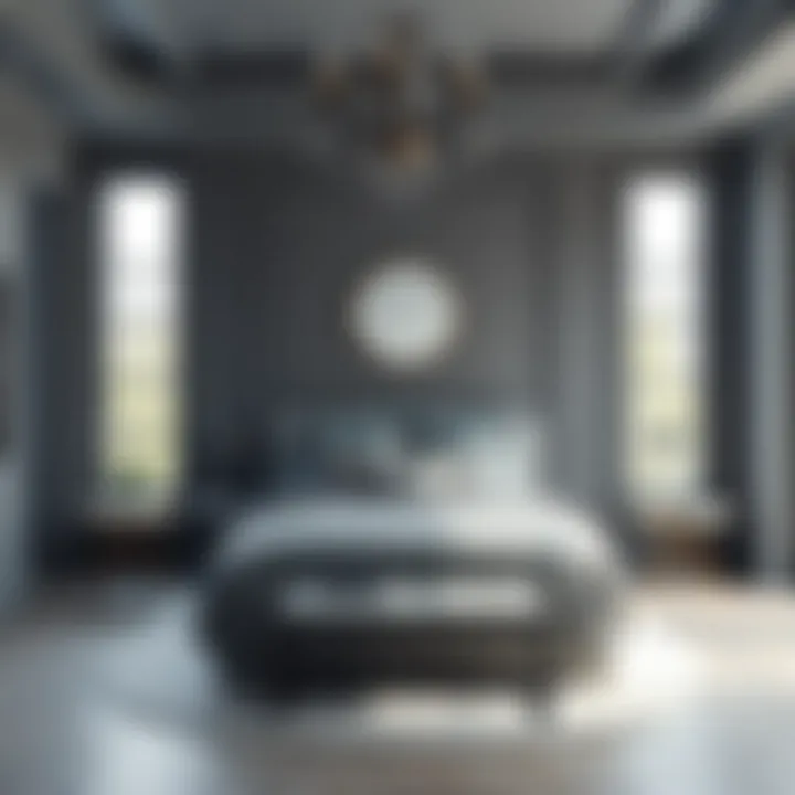 Sleek Elegant Gray Design Elegant gray bedroom showcasing modern aesthetics