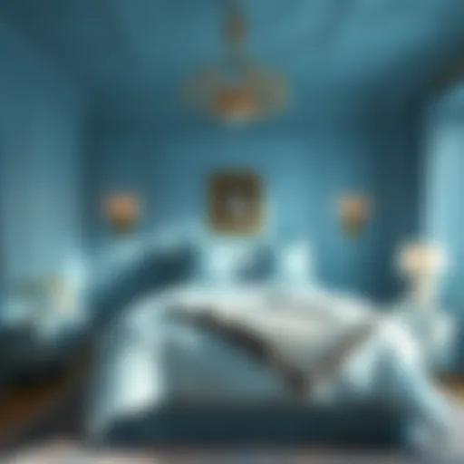 Serene bedroom painted in soft blue hues