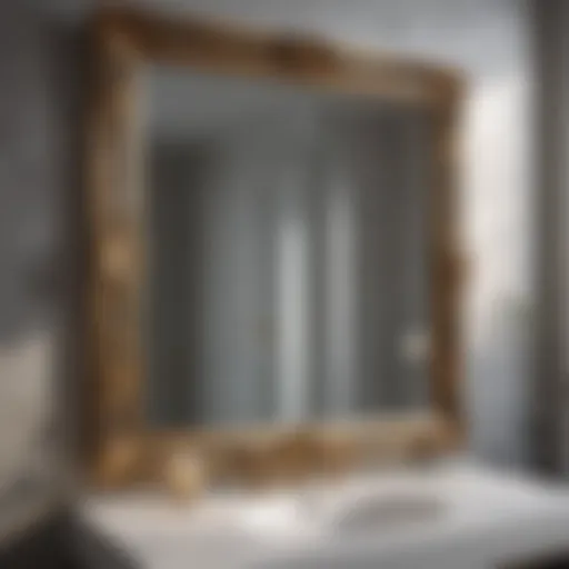 Elegant bathroom mirror with intricate design