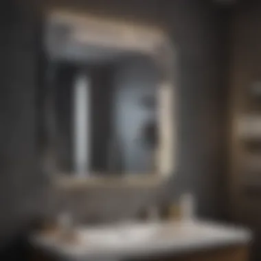 High-tech bathroom mirror with smart features