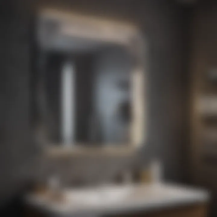 High-tech bathroom mirror with smart features