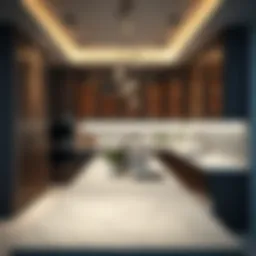 Elegant kitchen design featuring modern cabinetry and innovative lighting