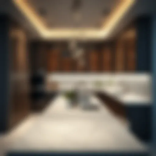 Elegant kitchen design featuring modern cabinetry and innovative lighting