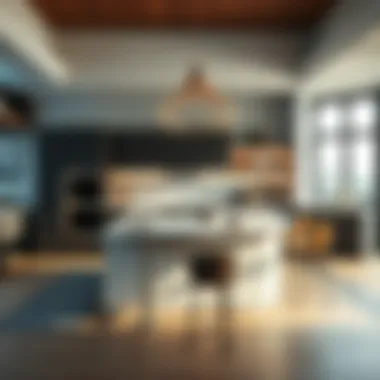 Chic Kitchen Island Setup Stylish kitchen island with integrated appliances and seating