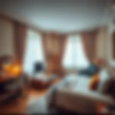 Cozy bedroom office corner with stylish furniture