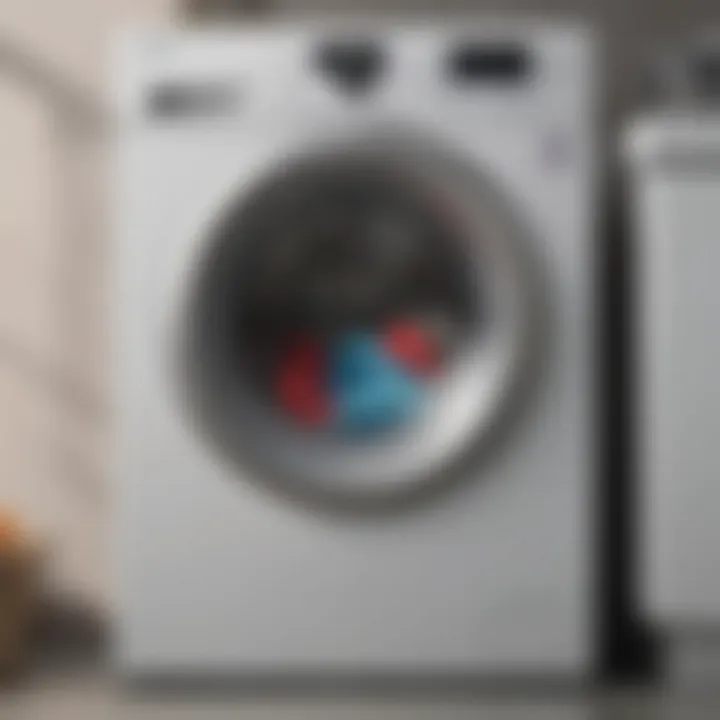 A washing machine filled with fresh laundry ready to be washed