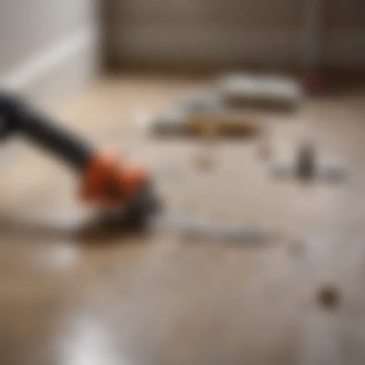 Tools required for subfloor patching like a saw and drill