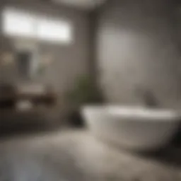 Elegant pebble tile design in a modern bathroom