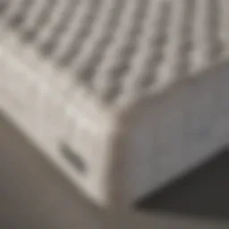 A close-up view of a high-quality portable crib mattress highlighting its materials and texture.