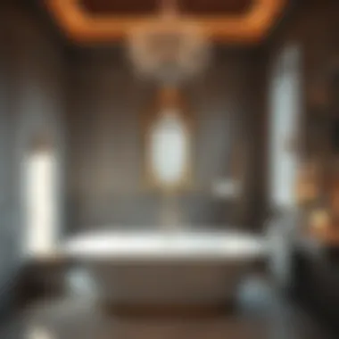 Elegant Luxurious Bathroom Luxurious bathroom featuring elegant fixtures and calming color palette