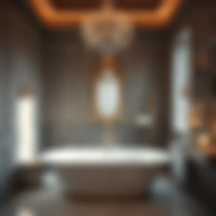 Elegant Luxurious Bathroom Luxurious bathroom featuring elegant fixtures and calming color palette
