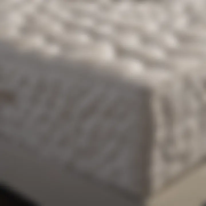 Close-up of high-quality materials used in a mattress platform