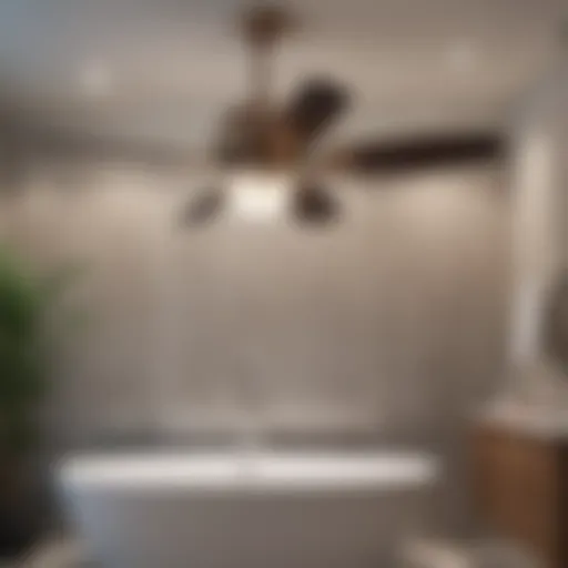 Elegant quiet ceiling fan in a modern bathroom setting