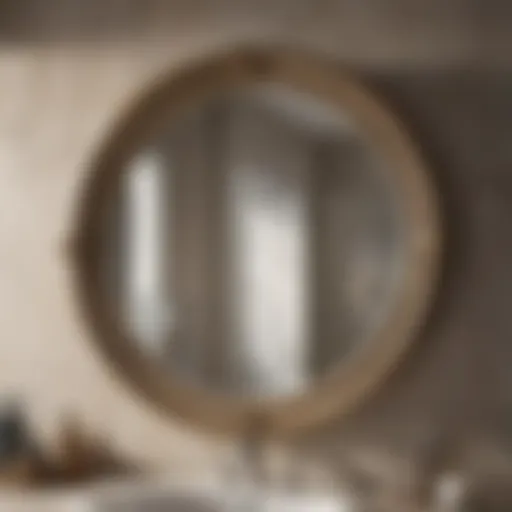 Close-up of a bathroom mirror showcasing a minor scratch repair