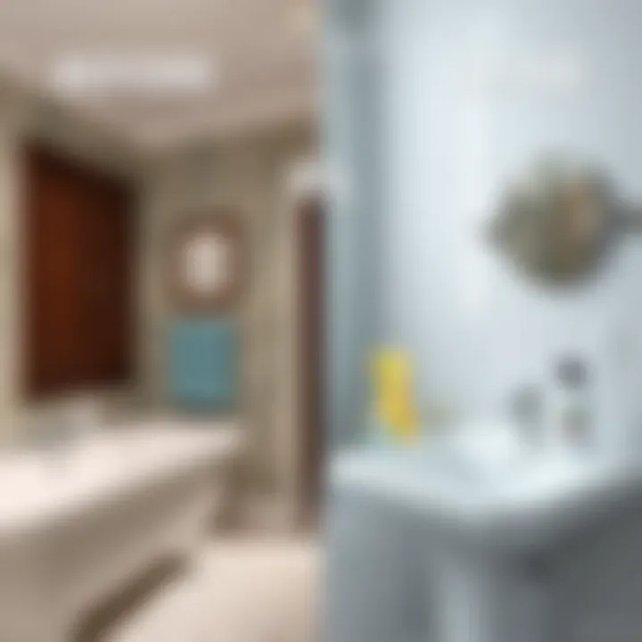 Transformation with Scrubbing Bubbles Bathroom Cleaner Before and after comparison of a cleaned bathroom surface