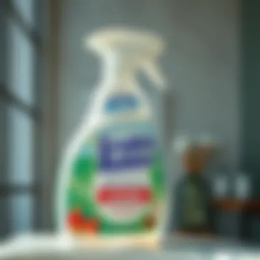 Detailed View of Scrubbing Bubbles Bathroom Cleaner Close-up of Scrubbing Bubbles Bathroom Cleaner spray bottle
