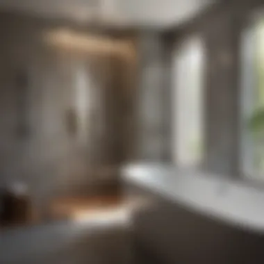Embracing Minimalism: A Harmonious Bath Experience Minimalist shower and bath combination with natural elements