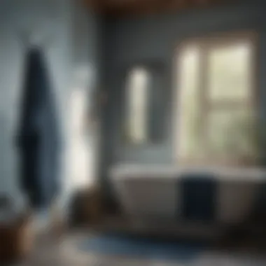 Transforming Spaces with Slate Blue Towels Stylish bathroom featuring slate blue towels and decor
