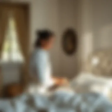 Crafting Spaces: The Application of White An artist applying white paint to a bedroom wall