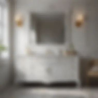 Timeless Vintage Charm Classic white bathroom vanity with vintage accents