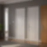 Different types of bedroom doors displayed in a showroom