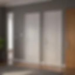 Different types of bedroom doors displayed in a showroom