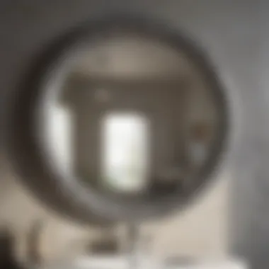 Close-up of a decorative circle mirror