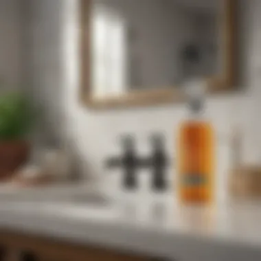 Eco-Friendly Bathroom Cleaning Solutions A selection of eco-friendly bathroom cleaners on a countertop
