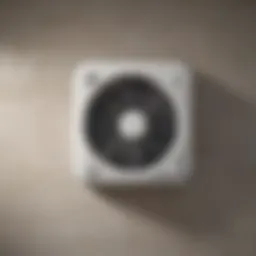 Modern exhaust fan installed in a basement bathroom