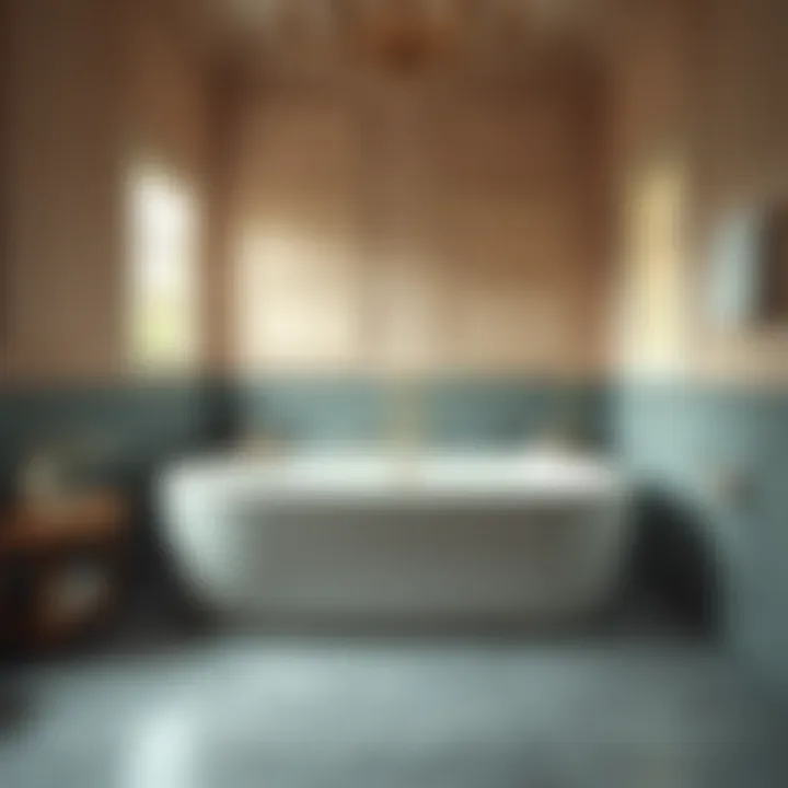 Relaxing ambiance created by a spacious double bathtub