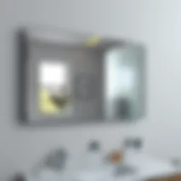 Sleek frameless bathroom mirror reflecting modern design elements