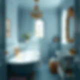 A serene blue bathroom that exudes calmness Tranquil bathroom painted in soft blue