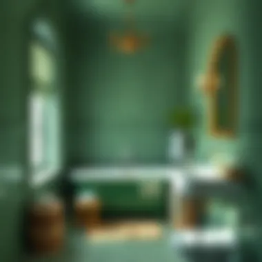 Vibrant bathroom featuring lively green accents
