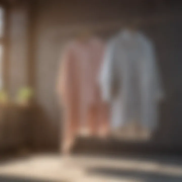 A visually appealing setup of delicate garments hanging to dry.