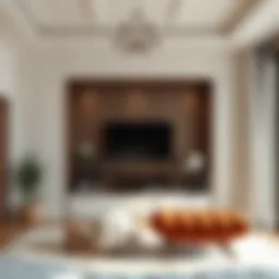 Elegant TV hutch in a modern bedroom setting