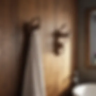Rustic Charm with Wooden Hooks Rustic wooden hooks in a cozy bathroom setting