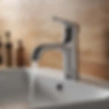 Close-up of touchless faucet sensor technology