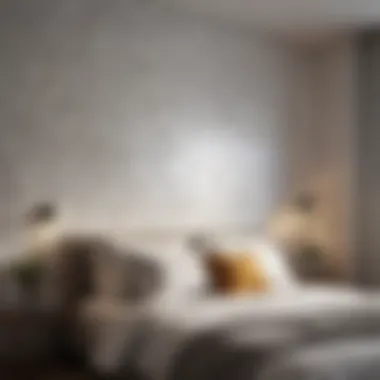 Minimalist Geometric Wall Design A minimalist bedroom wall design featuring geometric shapes and soft colors