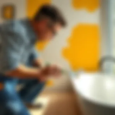 Precision Application of Tile Paint Applying paint to ceramic tiles with precision