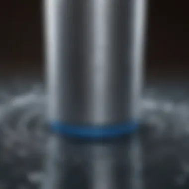 Close-up of water filter cartridge and its features