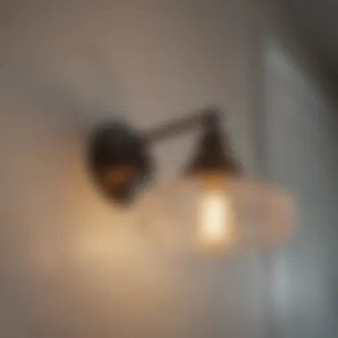Maintaining Bathroom Light Fixtures Close-up of the maintenance of a bathroom light fixture