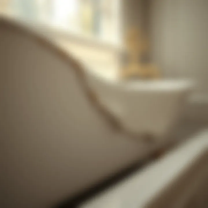 Close-up of peeling bathtub coating