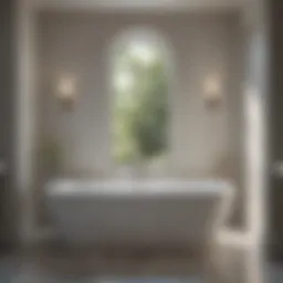 Elegant one-piece bathtub surround in a modern bathroom setting