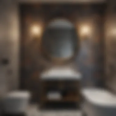 Stylish Bathroom Design with Splash Proof Wallpaper Stylish bathroom design showcasing splash proof wallpaper