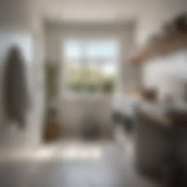 Contemporary Minimalist Laundry Room Sleek modern laundry room with minimalist design