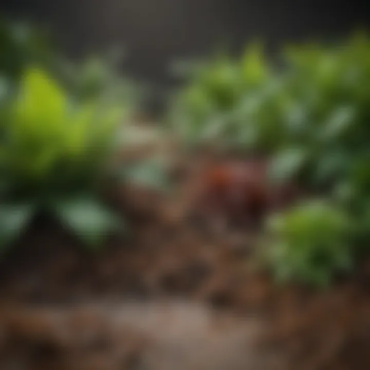A close-up of various mulch types used for indoor plants.